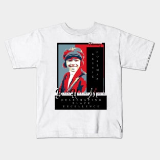 Bessie Coleman Black History Month Icon Kids T-Shirt